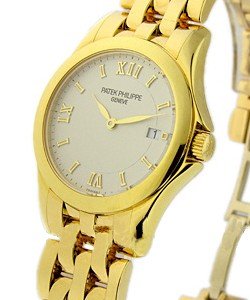 4906/1J - Lady's Calatrava on Bracelet Yellow Gold - Cream Sunburst Dial