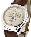 5146G Annual Calendar with Moon in White Gold on Brown Crocodile Leather Strap with Cream Dial