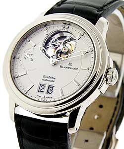 Leman Tourbillon with Big Date (Limited Edition) 18 K White Gold on Strap with Silver Dial