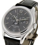 Ref 5146G Annual Calendar with Moon in White Gold on Black Leather Strap with Slate Grey Dial