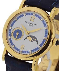 4857J - Lady's Calatrava with Moon Phase Yellow Gold - Diamond Dial