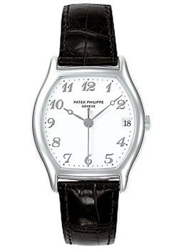 Gondolo Ref 5030 in White Gold on Black Alliagtor Leather Strap with White Dial