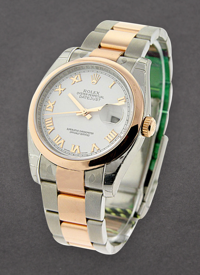 Rolex Unworn Datejust 36mm in Steel with Rose Gold Domed Bezel