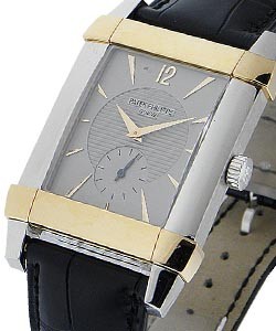 5111 - Platinum and Rose Gold Gondolo on Leather Strap with Silver Dial -  Discontinued