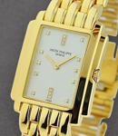Yellow Gold Lady's Gondolo on Bracelet White Porcelain Diamond Dial