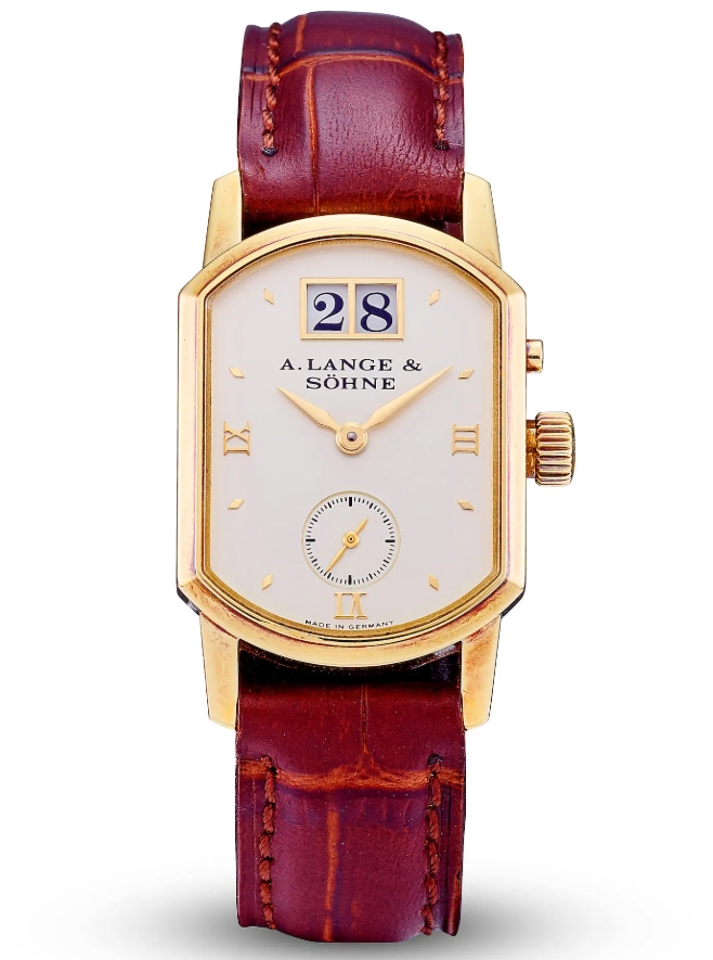 Arkade Mens Automatic in Yellow Gold On Brown Crocodile Leather Strap with Silver Dial