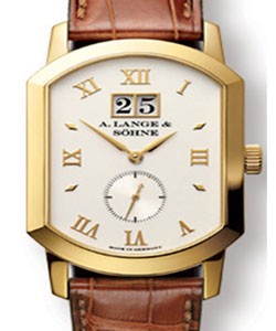 Grand Arkade Mens Automatic in Yellow Gold On Brown Crocodile Strap with Champagne Roman Dial