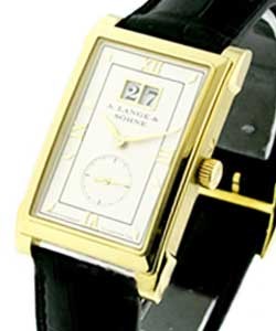 Cabaret Big Datein Yellow Gold On Black Crocodile Strap with Champagne Dial