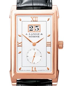 Cabaret Big Date in Rose Gold on Black Alligator Leather Strap with Silver Dial
