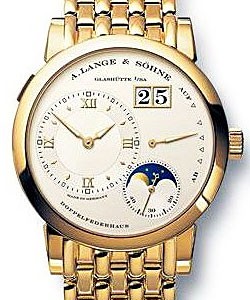 Lange 1 Moonphase in Yellow Gold On Yellow Gold Bracelet with Silver Dial