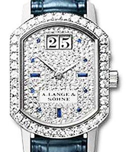 Arkade - Diamond in White Gold with Diamond Bezel on Blue Crocodile Leather Strap with White Gold and Diamond Dial