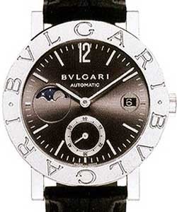Bvlgari-Bvlgari 38mm Moonphase White Gold on Strap with Grey Dial 