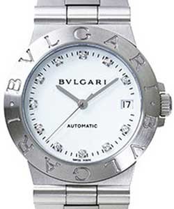 Diagono 35mm Automatic Steel on Bracelet with White Diamond Dial 