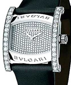 Assioma 36mm in White Gold with Diamond Bezel on Black Satin Strap with Pave Diamond Dial