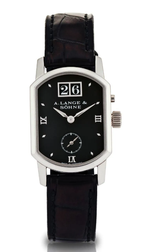Arkade Mens Mens Mechanical in Platinum On Black Crocodile Strap with Black Dial