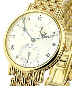 Classique Power Reserve Yellow Gold on Bracelet with Silver Dial 