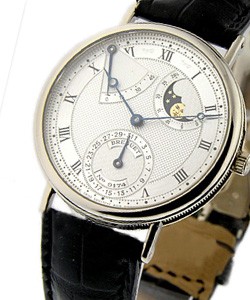 Classique Power Reserve in White Gold on Black Alligator Leather Strap with Silver Dial