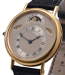 Classique Day/Date Moonphase in Yellow Gold on Brown Leather Strap with Silver Dial