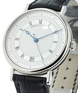 Classique Automatic 5930 White Gold on Strap with Silver Dial