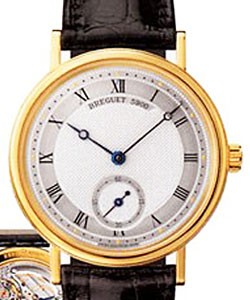 Classique Manual in Yellow Gold  on Black Alligator Strap with Silver Dial