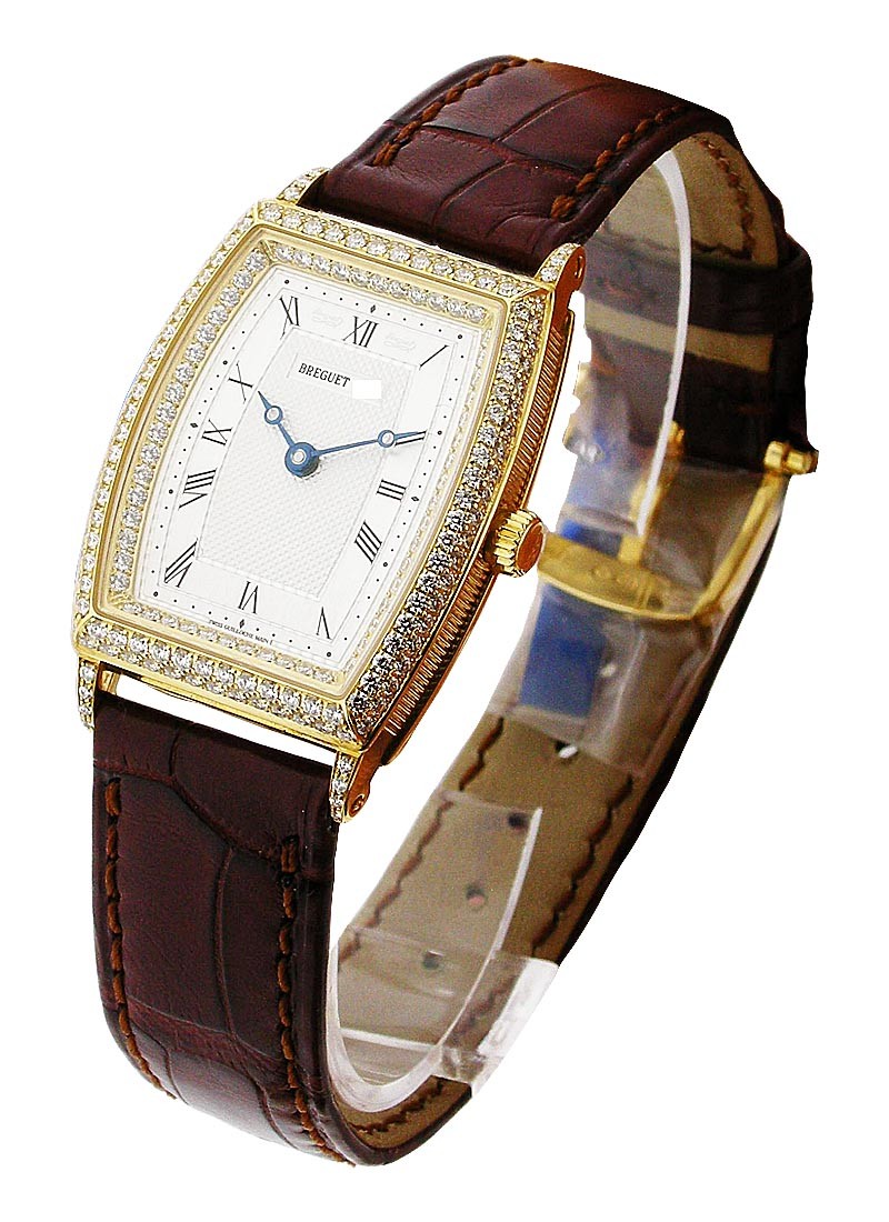 Breguet Heritage 30mm  Automatic in Yellow Gold with Diamonds Bezel