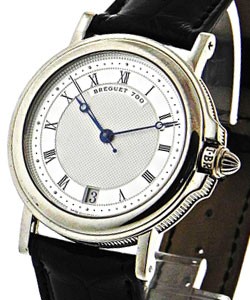 Marine Automatic White Gold on Strap with Silver Dial 