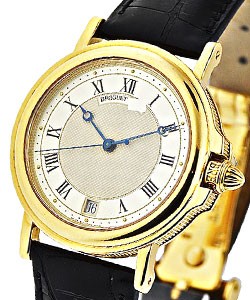 Marine Automatic 35.5mm Yellow Gold on Strap with Silver Dial