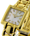 Lady's Square Beluga Yellow Gold on Bracelet with MOP Diamond Dial 