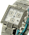 La Scala Square Quartz Chronograph in Steel Steel on Bracelet with MOP Diamond Dial