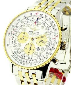 Navitimer Cosmonaute Flyback Chronograph in Steel with Yellow Gold on Steel and Yellow Gold Bracelet with Silver Dial and Gold Subdials