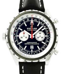 Navitimer Chrono-Matic Steel on Strap with Black Dial 