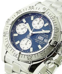 Superocean Chronograph Automatic in Steel on Steel  Bracelet with Blue Dial