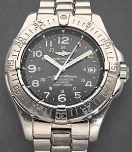 Superocean Automatic 42mm in Steel on Steel Bracelet with Black Dial