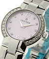 Lady's Steel Round La Scala Stainless Steel on Bracelet with Diamond Case