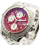 Chronomat Evolution Men's Automatic in Steel on Steel Bracelet with Red Dial