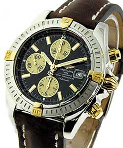 Chronomat Evolution Men''''s Automatic in 2-Tone 2 Tone on Strap with Black Dial 