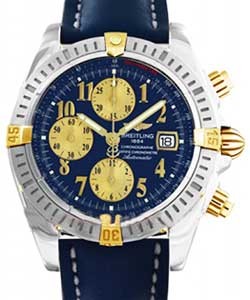 Chronomat Evolution Men's Automatic in 2-Tone 2 Tone on Strap with Blue Dial 