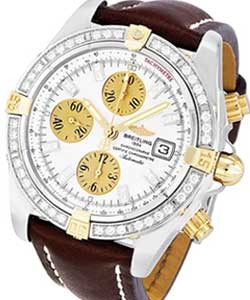 Chronomat Evolution - Diamond Bezel 2 Tone on Strap with MOP Diamond Dial