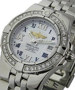 Lady's Cockpit Galactic 32 Steel on Bracelet with White MOP Diamond Dial