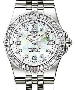 Lady's Starliner Steel on Bracelet with White MOP Diamond Dial 