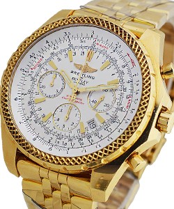 Bentley Motors Chronograph Yellow Gold on Bracelet with Silver Dial 
