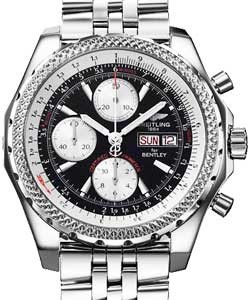 Bentley Collection GT Chronograph in Steel on Steel Bracelet with Black Dial
