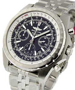 Bentley Motors Chronograph in Steel on Steel Bracelet with Black Dial