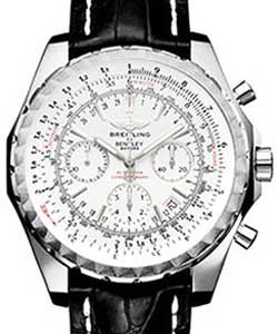 Bentley Motors T Men's Automatic Chronograph in Steel Steel on Strap with White Dial 