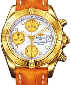 Chrono Cockpit Yellow Gold on Strap with White MOP Dial 