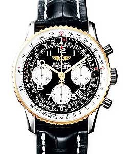 Navitimer Men's Automatic in 2-Tone 2 Tone on Strap with Black Dial