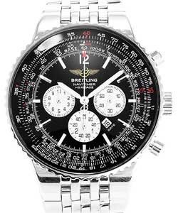 Navitimer Heritage White Gold on Bracelet with Black Dial 