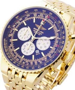 Navitimer Heritage Yellow Gold Yellow Gold on Bracelet with Black Dial 