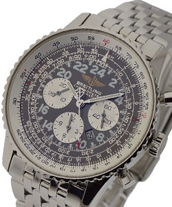 Navitimer Cosmonaute Chronograph in Steel Steel on Bracelet with Black Dial 