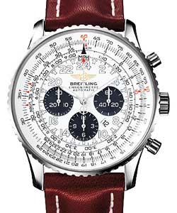 Navitimer Cosmonaute Chronograph Steel on Strap with Silver Dial 